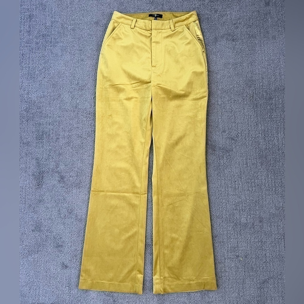 7 For All Mankind Gold Velvet Flare Pants